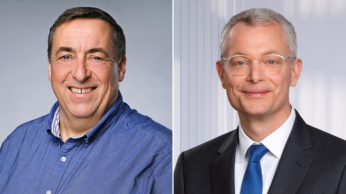Torsten Pries, Dezernat Finanzen der Evangelisch-Lutherischen Kirche Norddeutschland und Geschäftsführung DER Stiftung zur Altersversorgung und Philip Schätzle, Geschäftsführer,  Metzler Asset Management GmbH